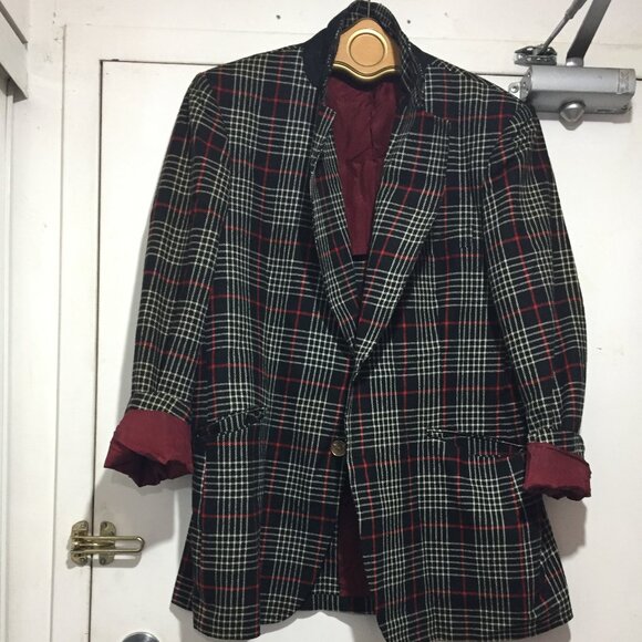 VINTAGE SIMPSONS WOOL BLEND PLAID JACKETS SIZE 46T - Picture 6 of 10
